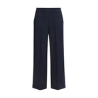Blue Polyester Casual Pants