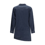 Blue Cotton Casual Dress