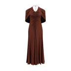 Brown Viscose Casual Dress
