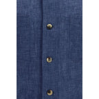 Blue Linen Blouse