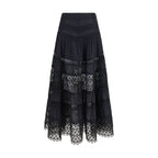 Black Cotton Long Skirt