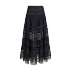 Black Cotton Long Skirt