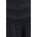 Black Cotton Long Skirt