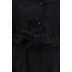 Black Cotton Casual Dress