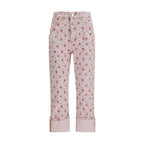 Multicolor Cotton Cropped Pants