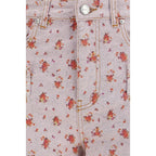 Multicolor Cotton Cropped Pants