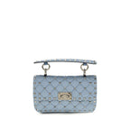 Blue Viscose Shoulder Bag