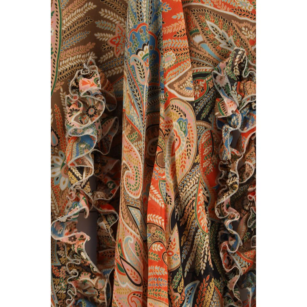 Multicolor Silk Long Skirt