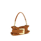 Sac porté épaule en cuir de veau beige Bos Taurus