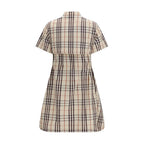 Beige Cotton Casual Dress