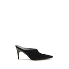 Black Suede Leather Mules