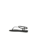 Black Rubber Flat Sandals