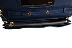 Blue Saffiano Leather Wallet on Chain Clutch Bag