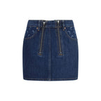 Blue Cotton Mini Skirt