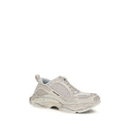 White Polyurethane Chunky Sneakers