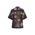 Brown Ramie Pattern Shirt