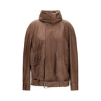 Brown Lamb Ovis Aries Aries Leather Jacket