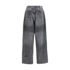 Gray Cotton Relaxed Fit Jeans
