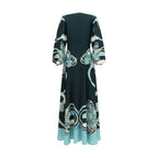 Blue Silk Casual Dress
