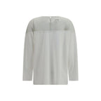 White Cotton Long Sleeve T-Shirt