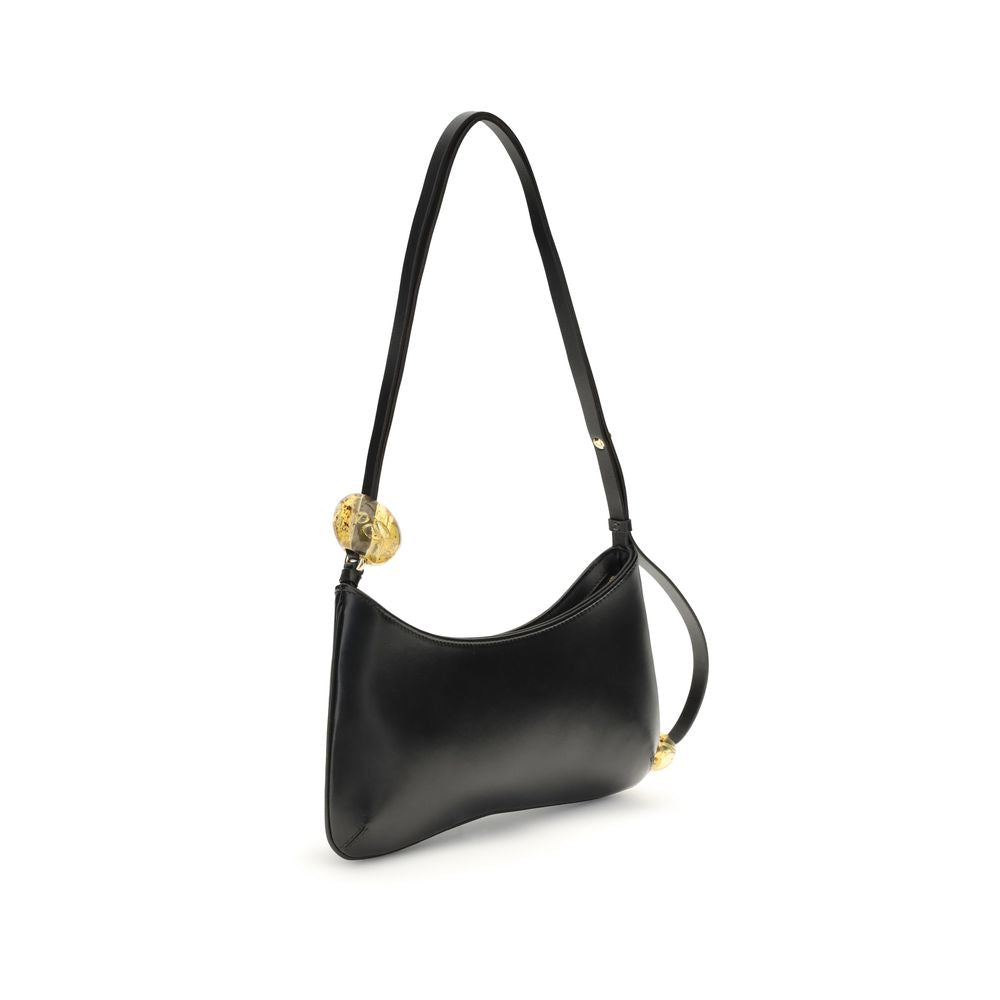 Sac à bandoulière en cuir de veau noir Bos Taurus
