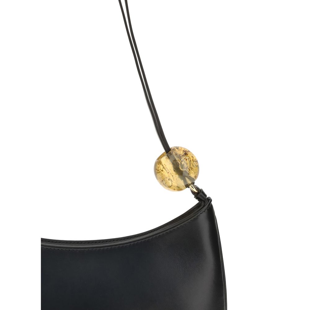 Sac à bandoulière en cuir de veau noir Bos Taurus