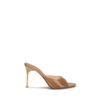 Beige Pvc Stiletto Heel Sandals