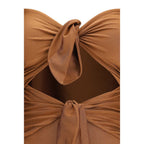 Beige Polyamide One-Piece Swimsuit
