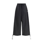 Black Polyester Casual Pants