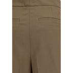 Brown Wool Oves Aries Casual Pants