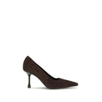 Brown Leather High Heel Pumps