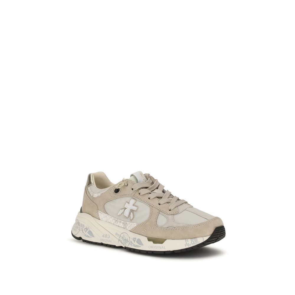 Beige Polyamide Athletic Sneakers