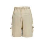 Beige Viscose Bermuda Shorts