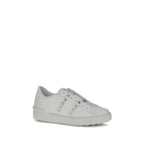 White Calf Leather Bos Taurus Sneakers
