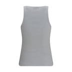 White Cotton Sleeveles T-Shirt