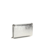 Silver Polyester Shoulder Bag