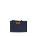Blue Cotton Clutch Bag