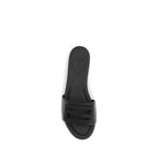 Black Calf Leather Bos Taurus Flat Sandals