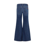 Blue Cotton Flared Jeans