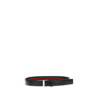 Ceinture classique en cuir de veau noir