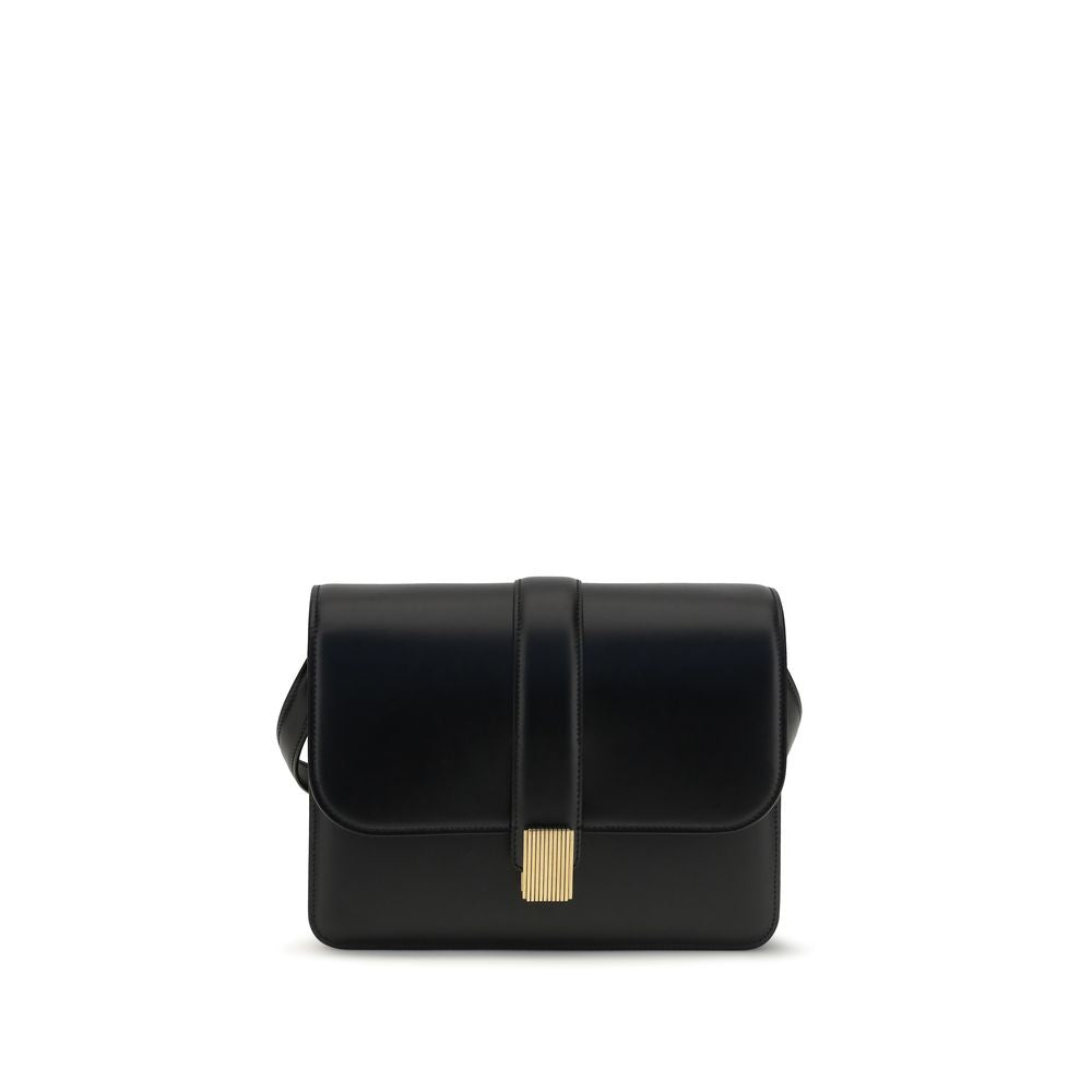 Sac à bandoulière en cuir de veau noir Bos Taurus