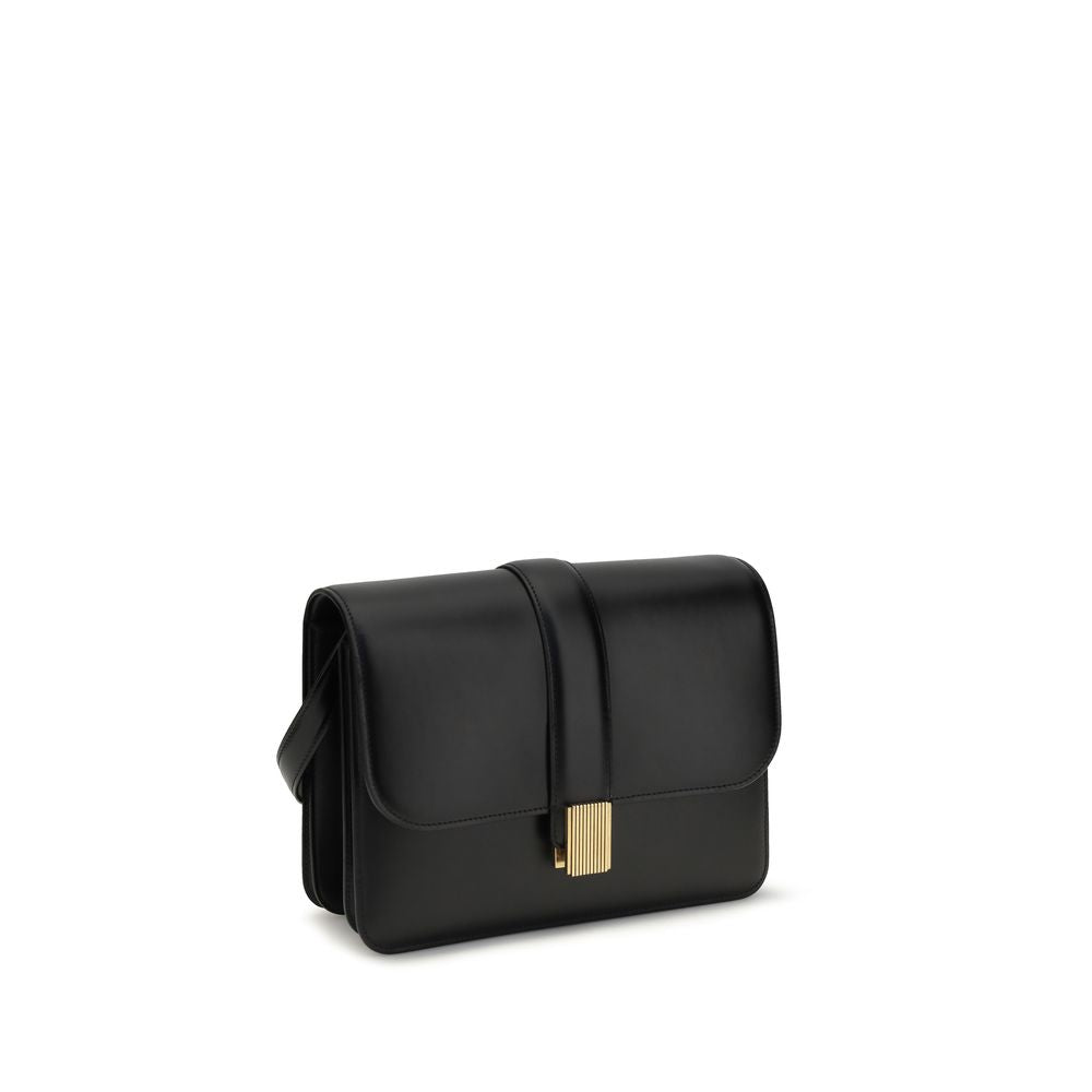 Sac à bandoulière en cuir de veau noir Bos Taurus