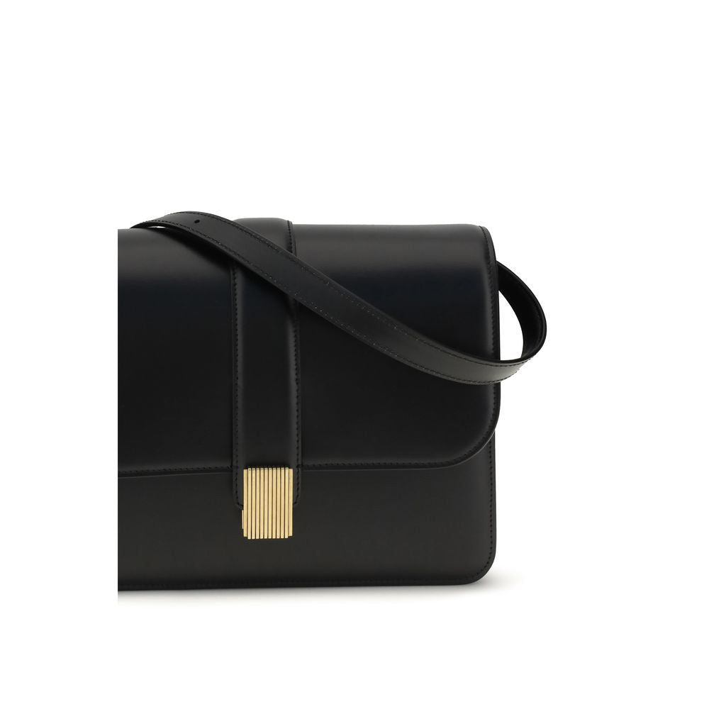 Sac à bandoulière en cuir de veau noir Bos Taurus
