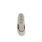 Beige Calf Leather Bos Taurus Low Top Sneakers