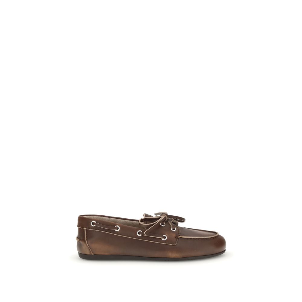 Mocassins à enfiler en cuir de veau marron Bos Taurus