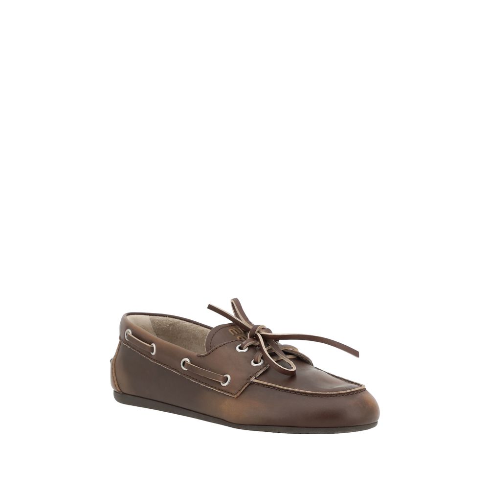 Mocassins à enfiler en cuir de veau marron Bos Taurus