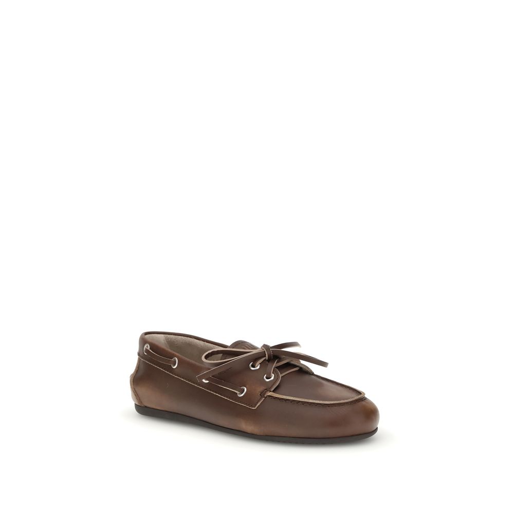 Mocassins à enfiler en cuir de veau marron Bos Taurus