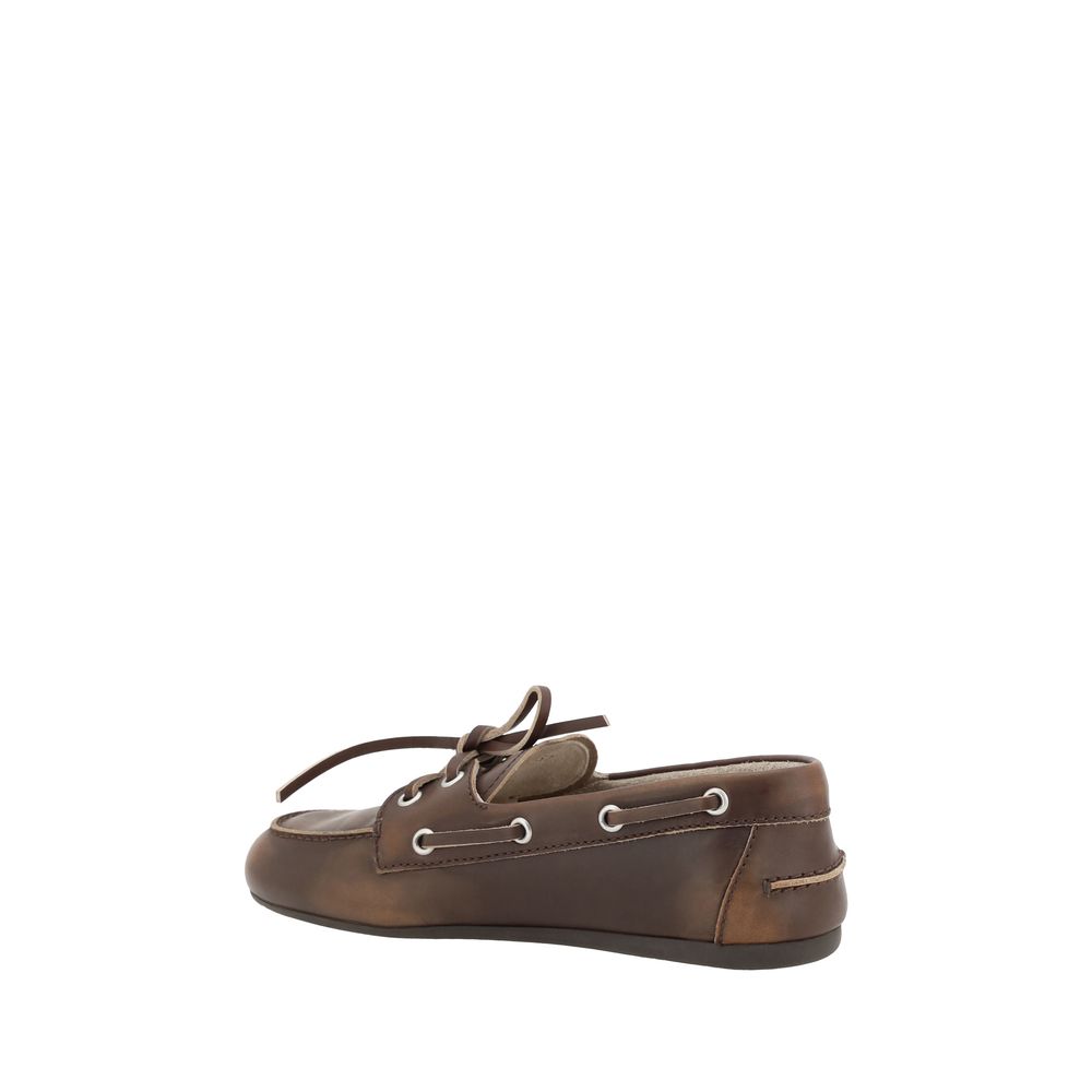 Mocassins à enfiler en cuir de veau marron Bos Taurus