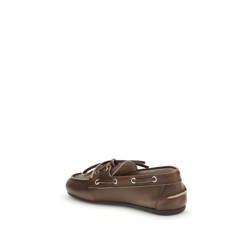 Mocassins à enfiler en cuir de veau marron Bos Taurus