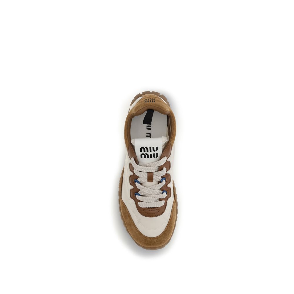 Baskets de sport en polyamide beige